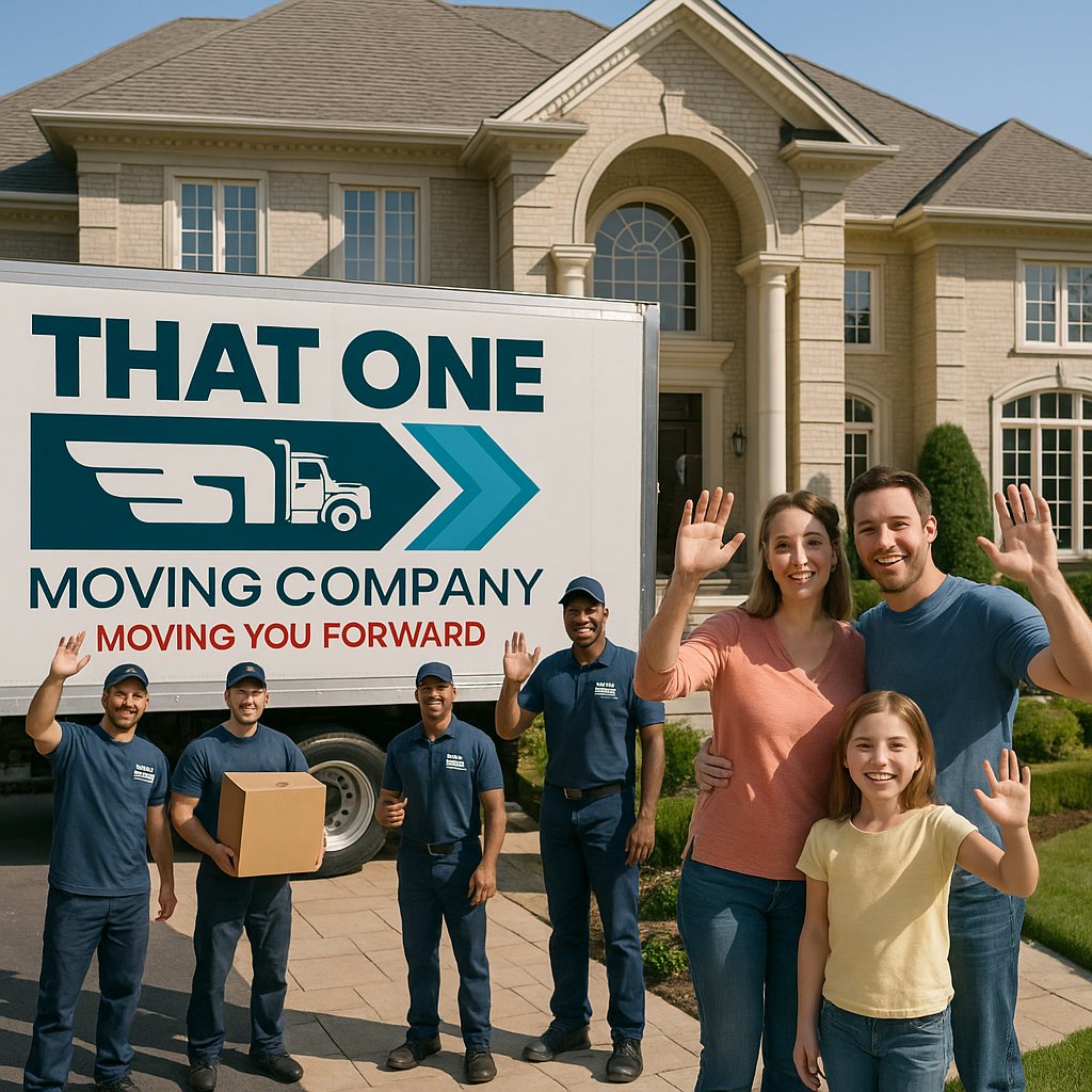 That One Moving Company truck and movers